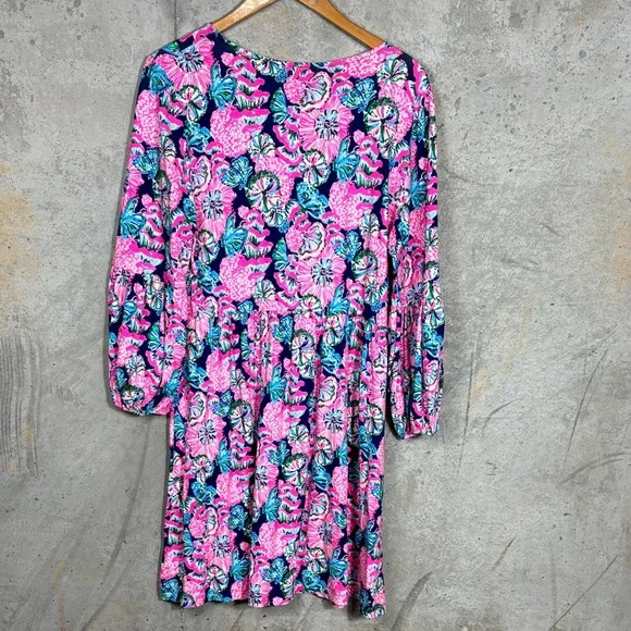 NWT Lilly Pulitzer Auralia Dress, Oyster Bay Navy Shroom With A View, - Picture 3 of 7